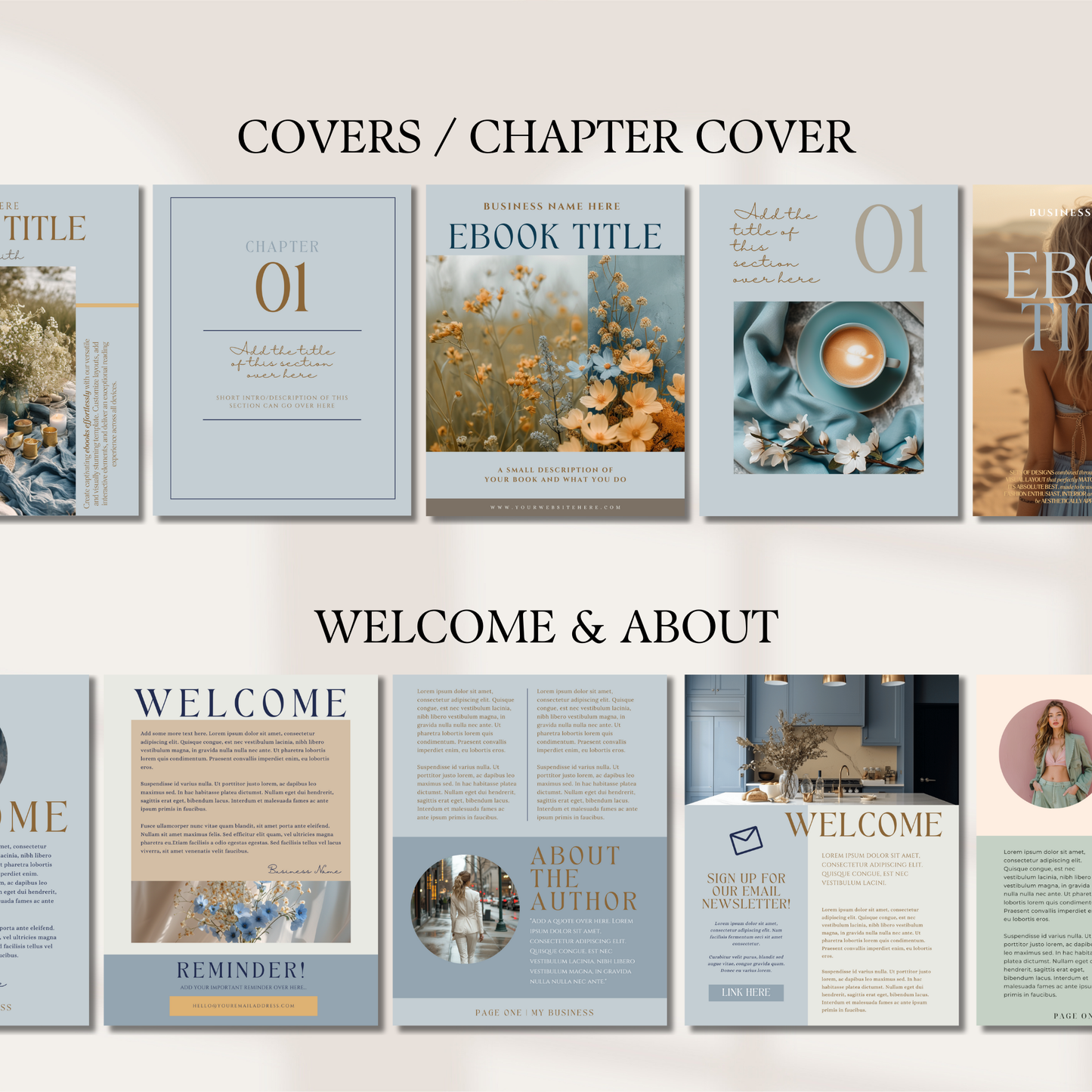 Editable Canva Ebook Template | Blue & Gold Lead Magnet | Coaching Guide & Course Workbook