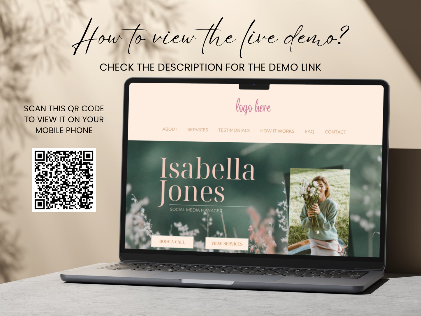 Pastel Pink & Green Canva Website Template | Modern One Page Coaching Site for Course Creators & Entrepreneurs