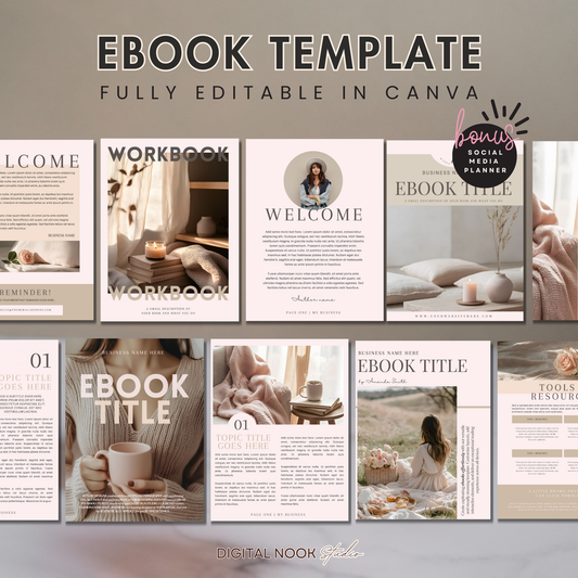 Editable Canva Ebook Template | Pastel Soft Pink Chic Lead Magnet | Coaching Guide & Course Workbook