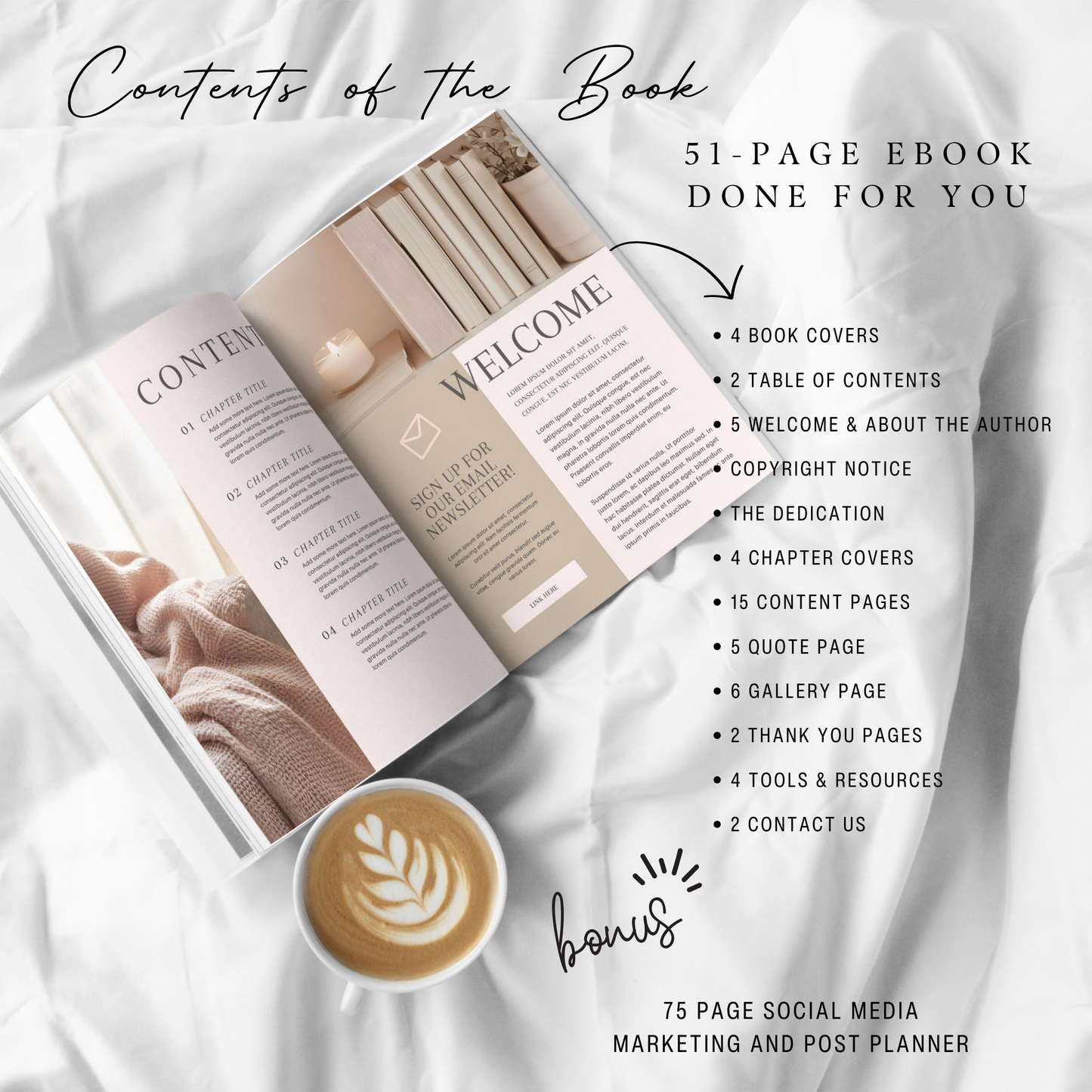 Editable Canva Ebook Template | Pastel Soft Pink Chic Lead Magnet | Coaching Guide & Course Workbook