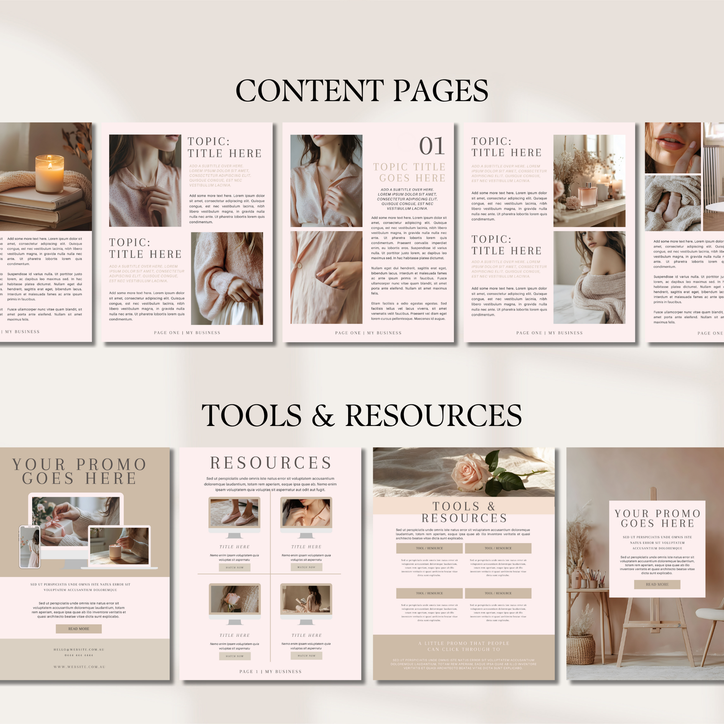 Editable Canva Ebook Template | Pastel Soft Pink Chic Lead Magnet | Coaching Guide & Course Workbook