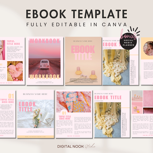 Pink Modern Ebook & Workbook Template | Canva Editable Lead Magnet for Coaches & Course Creators