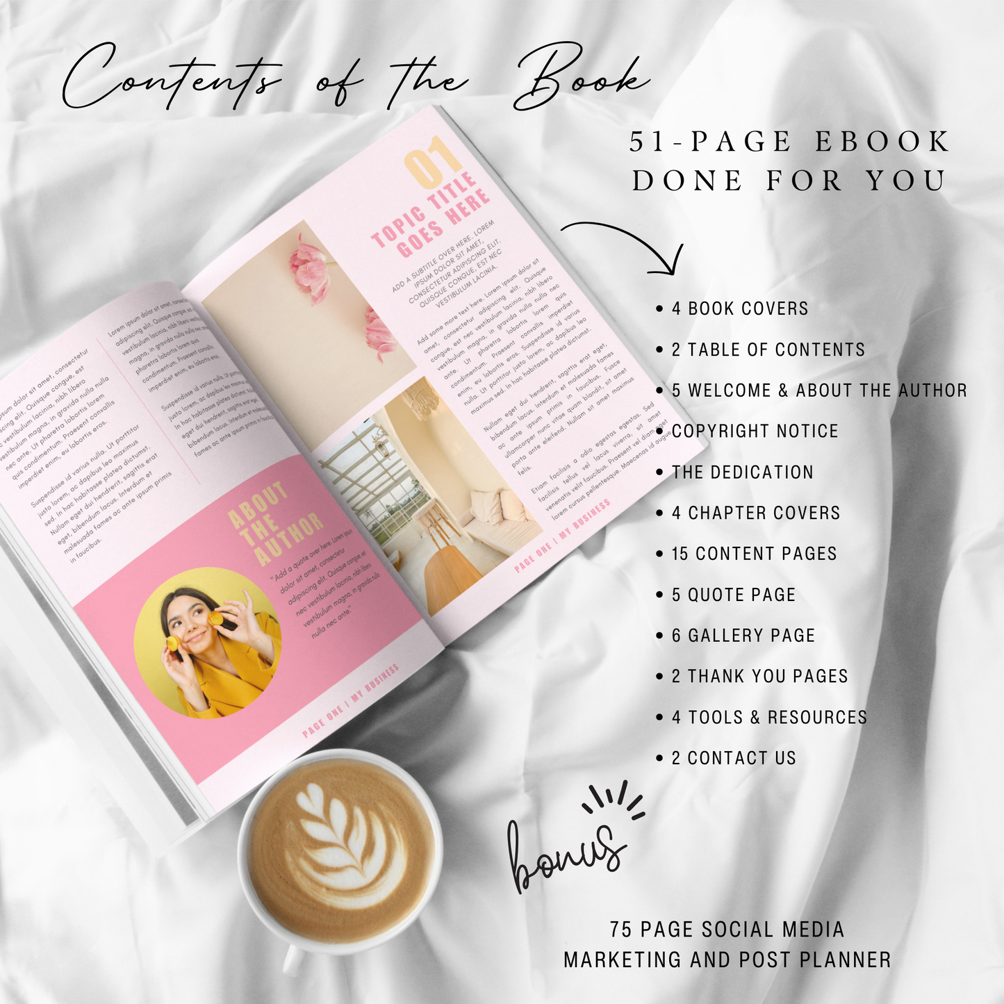 Pink Modern Ebook & Workbook Template | Canva Editable Lead Magnet for Coaches & Course Creators