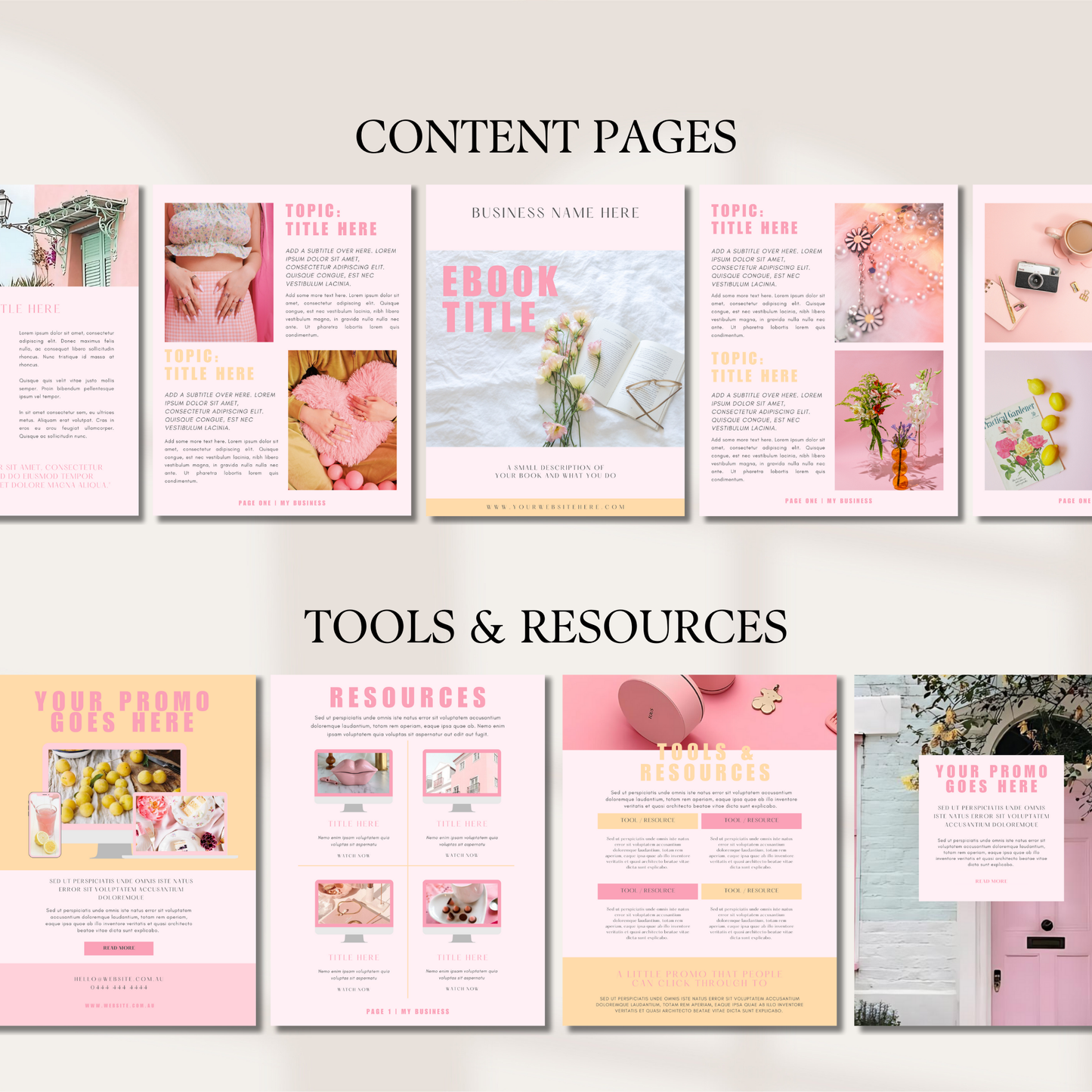 Pink Modern Ebook & Workbook Template | Canva Editable Lead Magnet for Coaches & Course Creators