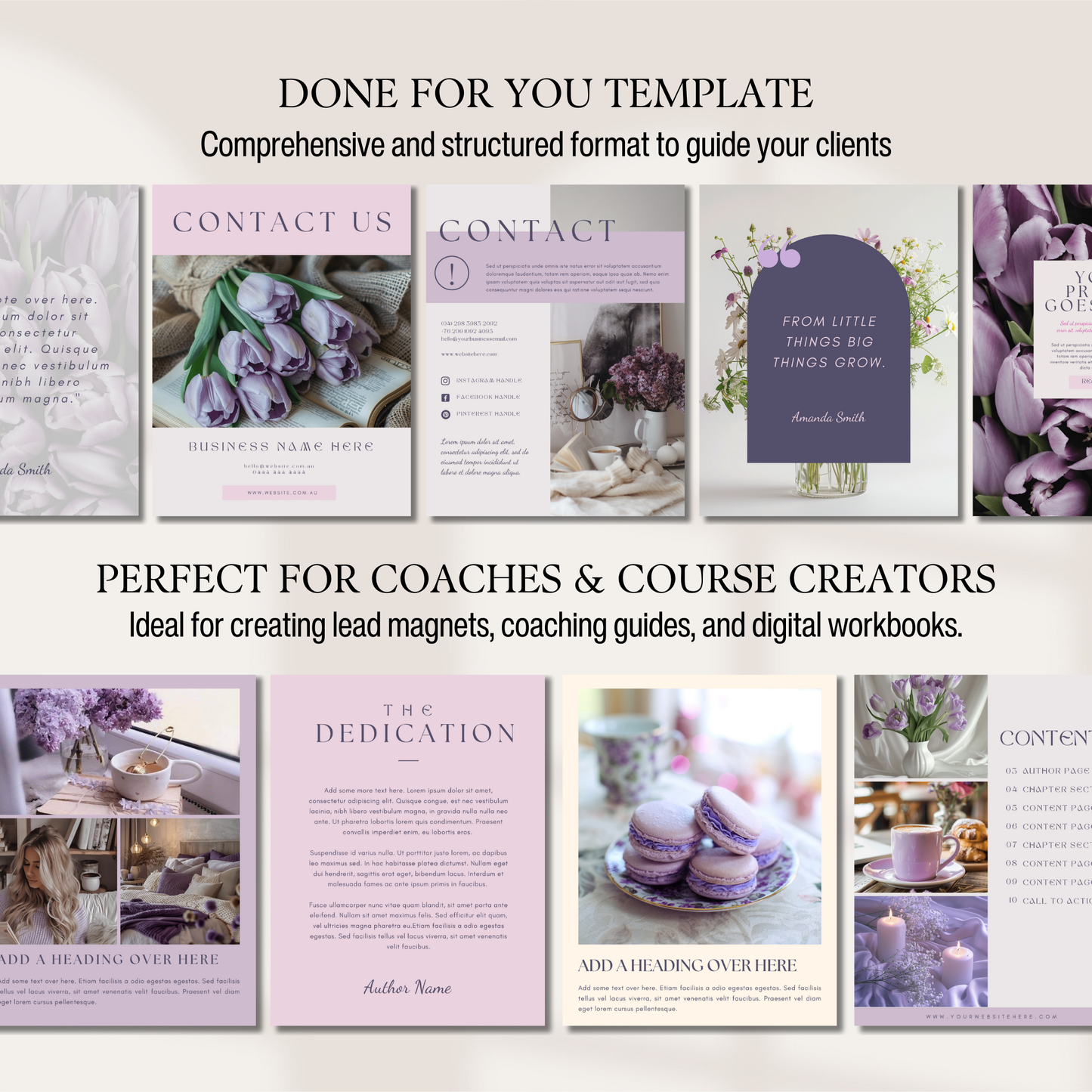 Editable Canva Ebook Template | Purple Chic Lead Magnet | Coaching Guide & Course Workbook