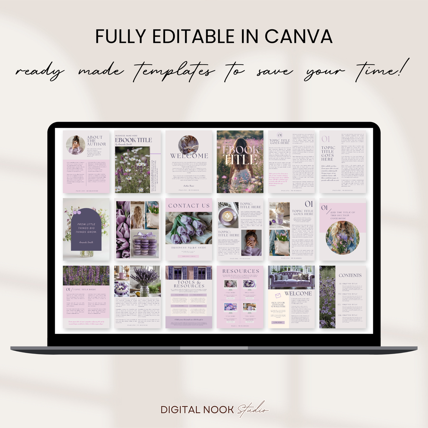 Editable Canva Ebook Template | Purple Chic Lead Magnet | Coaching Guide & Course Workbook