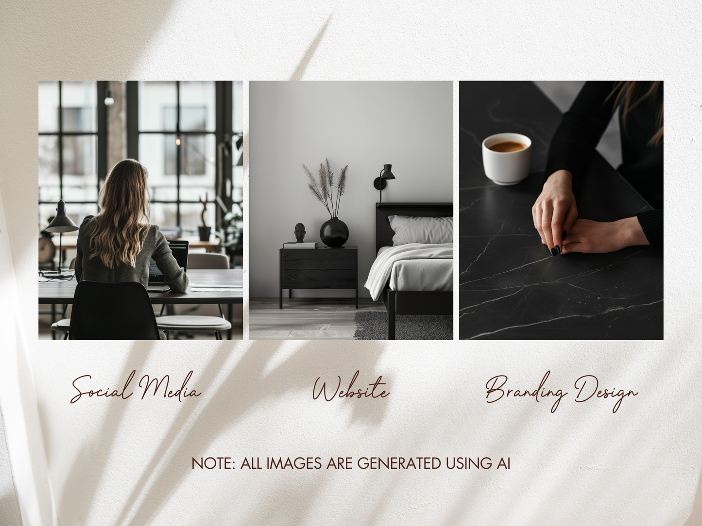 100 Luxury Black Aesthetic Home & Office Stock Images – Minimalist Faceless AI Branding & Social Media PLR