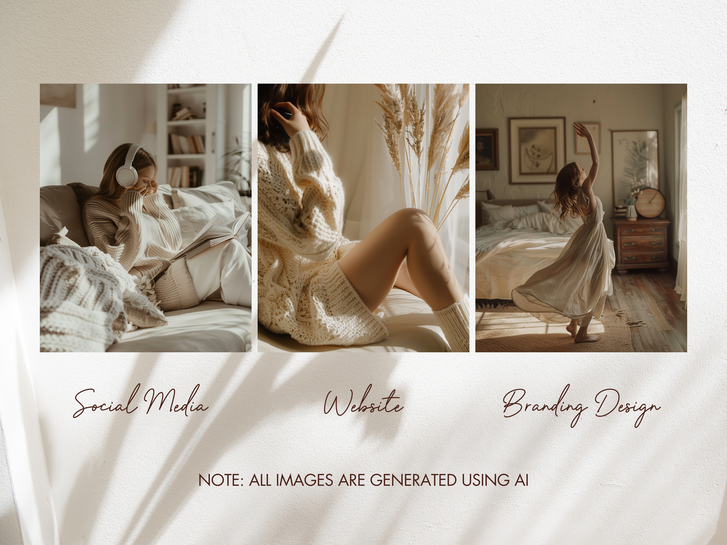 70 Neutral Aesthetic Cozy at Home Stock Images | Beige & Light Cream Faceless Stock Photos for Branding & Social Media PLR