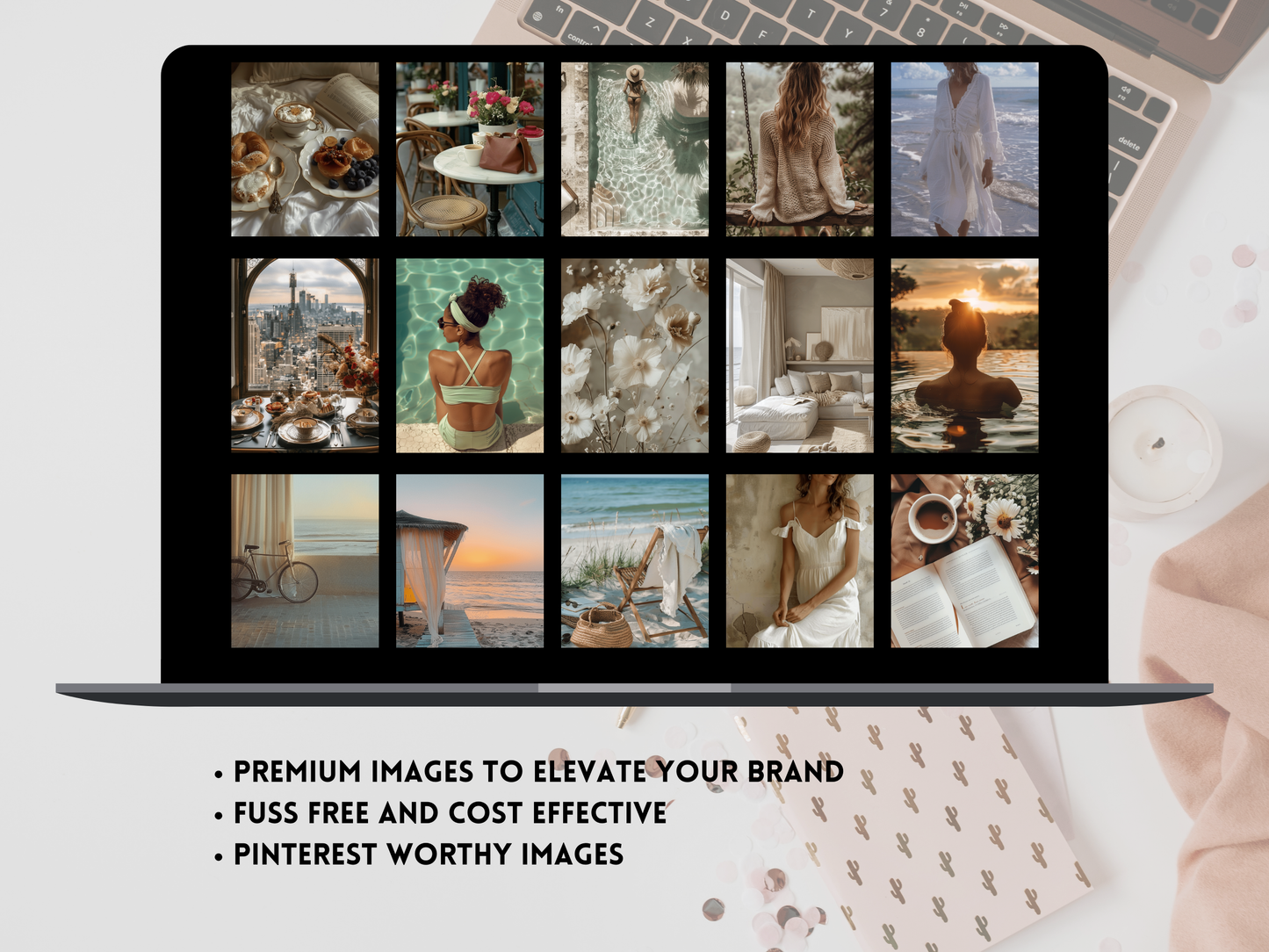 148 Summer Boho Aesthetic Stock Photos | Coastal Retro Faceless Photography Branding & Social Media PLR